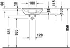 Duravit D-Neo Kézmosó csaplyukpad nélkül 450 x 335 mm