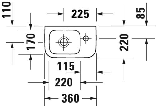 Duravit No.1 kis kézmosó mosdókagyló 360 mm