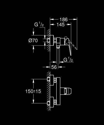 Grohe Cubeo zuhanycsaptelep Matt fekete