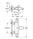 Grohe Grohtherm 800 termosztátos kádcsaptelep Matt fekete