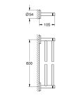 Grohe Essentials fali dupla tőrőlkőzőtartó Matt fekete