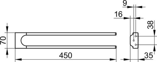 Keuco Moll Lengő törölközőtartó 45 cm chrome