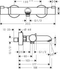 Hansgrohe Ecostat Comfort Termosztátos kádcsaptelep króm 