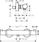 Hansgrohe Ecostat Comfort Termosztátos zuhanycsaptelep Szálcsiszolt Bronz 