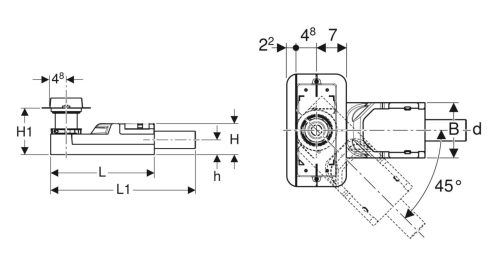 Geberit CleanLine beépítő alapkészlet zuhanyfolyókához 65-175 mm 154.152.00.1