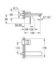 Grohe Lineare Fali mosdócsaptelep M leeresztő nélkül Króm