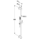 NOVA FONTE PURISTIC 1S Zuhanyszett Zuhanyrúddal Zuhanyfejjel 900mm Matt fekete