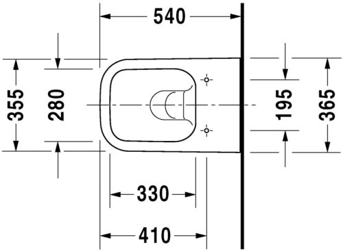 Duravit Happy D.2 Öblítőperem nélküli Duravit Rimless® fali WC