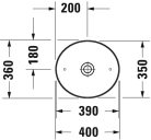 Duravit Cape Cod Pultra ültethető mosdókagyló kerek 400mm