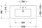 Duravit ME by Starck Bútorral aláépíthető mosdókagyló 1030 mm