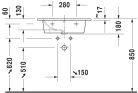 Duravit ME by Starck Bútorral aláépíthető mosdókagyló 630 mm