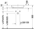 Duravit Cape Cod Pultra ültethető mosdókagyló 500 mm