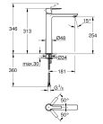 Grohe Lineare Egykaros magas mosdócsaptelep XL leeresztő nélkül Króm