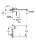 Grohe Lineare Fali mosdócsaptelep L leeresztő nélkül Króm