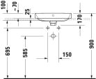 Duravit Happy D.2 Plus Pultra ültethető mosdókagyló Téglalap 500 mm