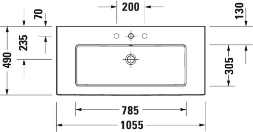 Duravit White Tulip Bútorral aláépíthető mosdókagyló 1050 mm