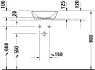 Duravit D-Neo Pultra ültethető mosdókagyló kerek 400 mm