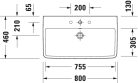 Duravit No.1 bútorral aláépíthető mosdókagyló 800 mm