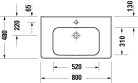 Duravit Soleil by Starck Bútorral aláépíthető mosdókagyló 800 mm