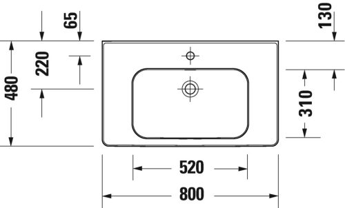 Duravit Soleil by Starck Bútorral aláépíthető mosdókagyló 800 mm