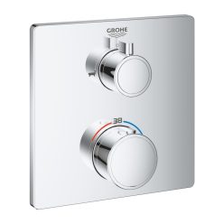   Grohe Grohtherm Falsík alatti termosztátos kádcsaptelep 2 utas szögletes Króm