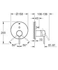 Grohe Essence Egykaros Falsík alatti csaptelep 2 utas váltóval Hard Graphite