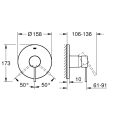 Grohe Essence Egykaros Falsík alatti zuhanycsaptelep Hard Graphite