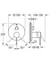 Grohe Essence Egykaros Falsík alatti csaptelep 3 utas váltóval Hard Graphite