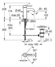 Grohe Essence Egykaros mosdócsaptelep S lefolyógarnitúrával Hard Graphite