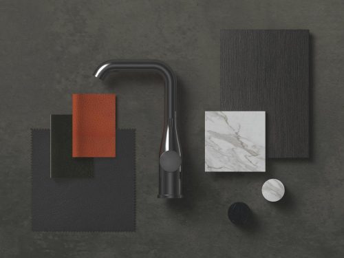 Grohe Essence Egykaros mosdócsaptelep L lefolyógarnitúrával Brushed Hard Graphite
