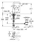 Grohe Essence Egykaros mosdócsaptelep L lefolyógarnitúrával Brushed Hard Graphite