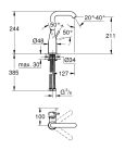 Grohe Essence Egykaros mosdócsaptelep L lefolyógarnitúra nélkül króm