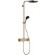 Hansgrohe Pulsify S Showerpipe 260 1 jet és ShowerTablet Select 400 Szálcsiszolt Bronz 