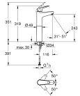 Grohe Euroeco egykaros mosdócsaptelep XL leeresztő nélkül Króm