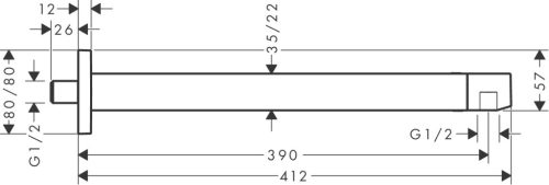 Hansgrohe Zuhanykar E 390mm Matt fekete 