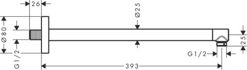 Hansgrohe Zuhanykar S 390mm Matt fekete 