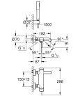 Grohe Essence Egykaros kádcsaptelep zuhanyszettel króm