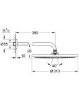 Grohe Rainshower Cosmopolitan 310 Kerek Fejzuhany készlet 380mm 1 funkciós Warm Sunset