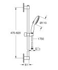 Grohe Tempesta 110 Zuhanyszett zuhanyrúddal, kerek zuhanyfejjel 2 fúvókával Króm