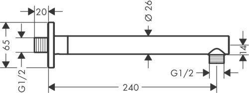 Hansgrohe Vernis Shape Zuhanykar 24 cm chrome