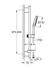 Grohe Rainshower SmartActive 130 Zuhanyszett 900mm-es Zuhanyrúddal kerek zuhanyfejjel króm