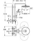 Grohe Tempesta system 250 termosztátos zuhanyrendszer Matt fekete