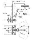 Grohe Tempesta system 250 cube termosztátos zuhanyrendszer Matt fekete