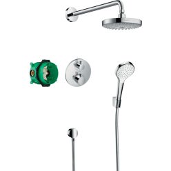  Hansgrohe Croma Select S Beépített zuhanyrendszer Ecostat S termosztáttal króm 