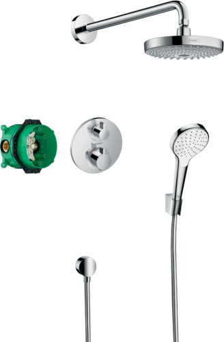 Hansgrohe Croma Select S Beépített zuhanyrendszer Ecostat S termosztáttal króm 