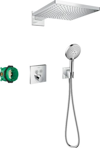 Hansgrohe Raindance E Beépített Zuhanyrendszer 300 1 jet és ShowerSelect Square króm 