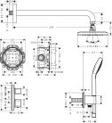 Hansgrohe Croma E Beépített Zuhanyrendszer 280 1 jet Ecostat E króm 