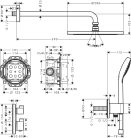 Hansgrohe Croma Beépített Zuhanyrendszer 280, 1 jet, Ecostat S chrome