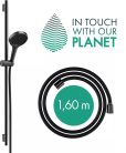 Hansgrohe Rainfinity Zuhanyszett 130 3jet S Puro 90cm-es zuhanyrúddal 1.60m-es zuhanytömlővel Szálcsiszolt Fekete Króm