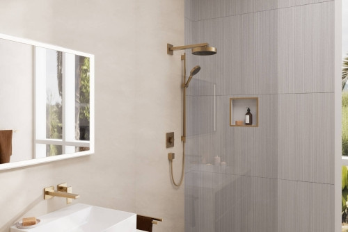 Hansgrohe Rainfinity Zuhanyszett 130 3jet S Puro 65cm-es zuhanyrúddal 1.60m-es zuhanytömlővel Szálcsiszolt Bronz